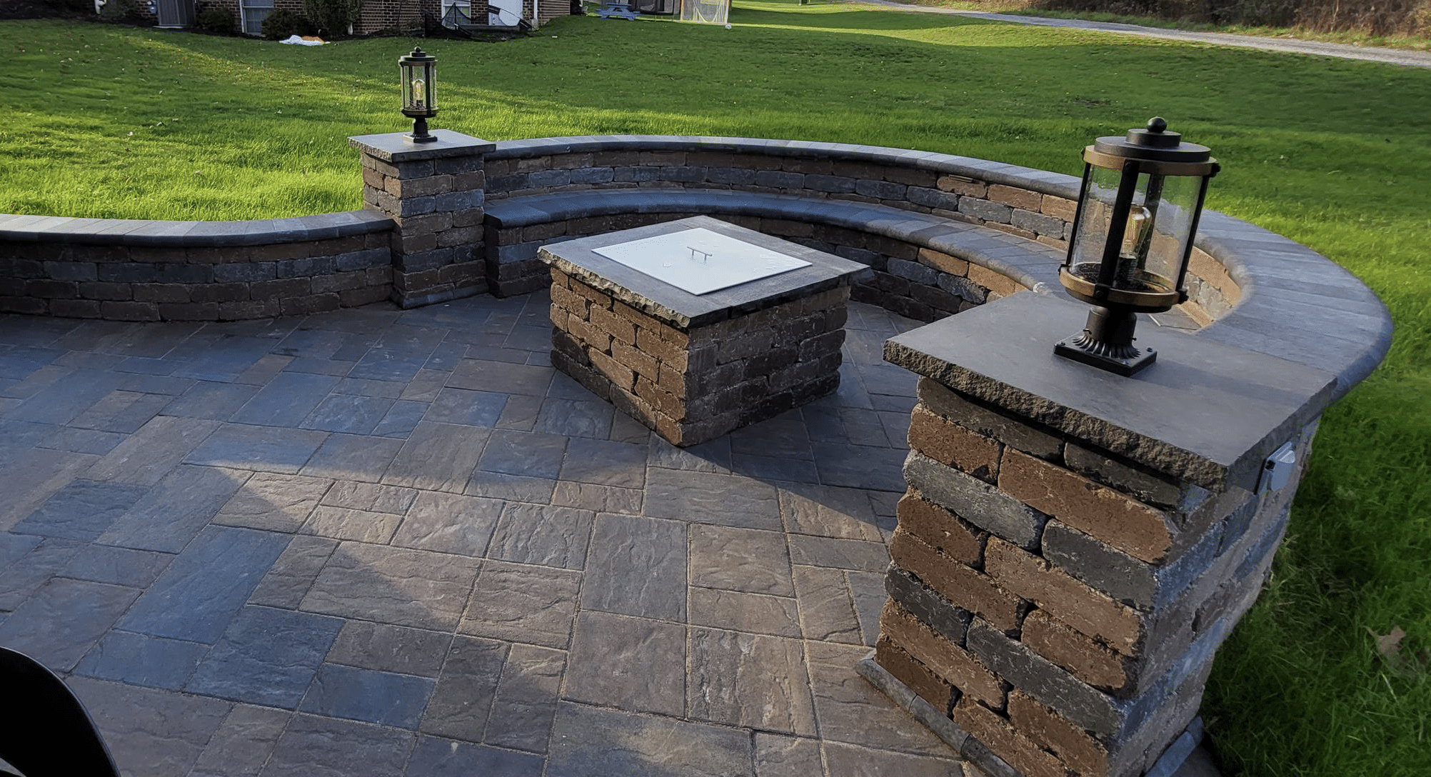 Stamped Concrete Patio/Gas Fire Pit